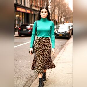 XS American Eagle Green Long Sleeve Turtleneck Ribbed